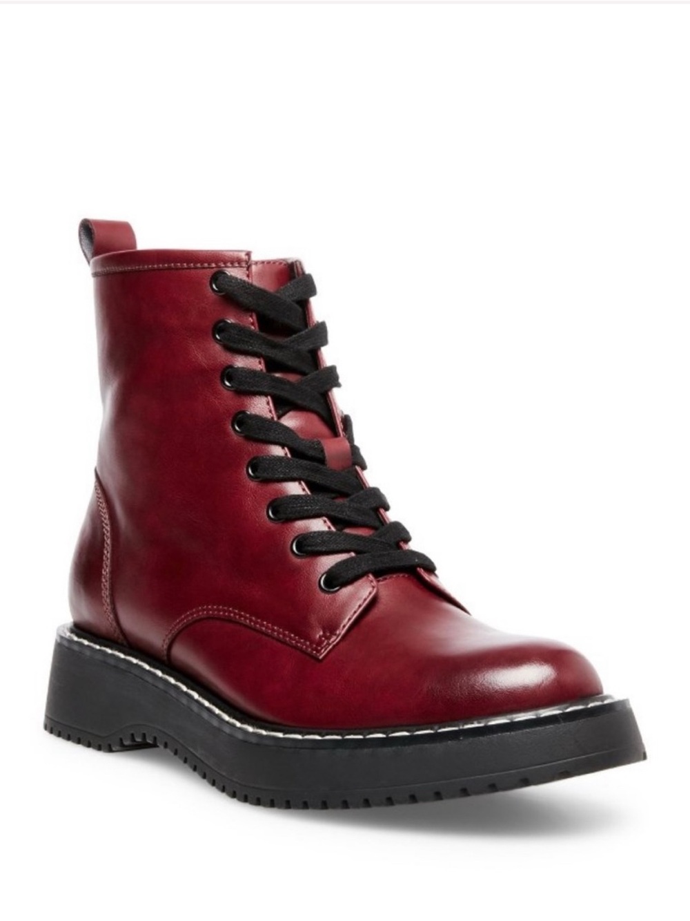 Madden Girl Kurrt Burgundy Lace-Up Combat Boots